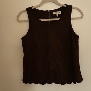 Suede scallop Tank Top